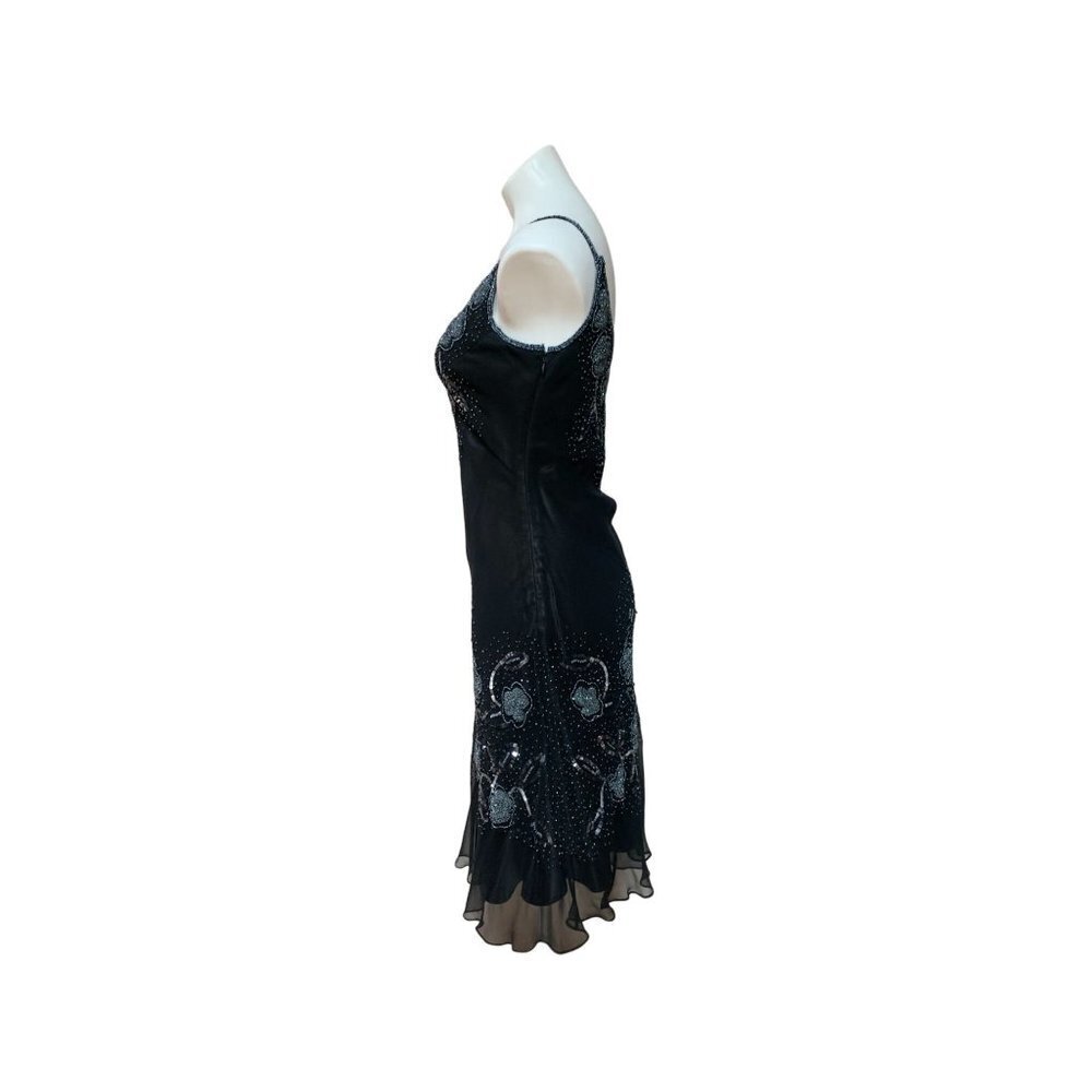 Vintage 90s/Y2K Fantasy Beaded Silk Slip Dress Evening Gown Size 6 SMALL - Picture 5 of 11